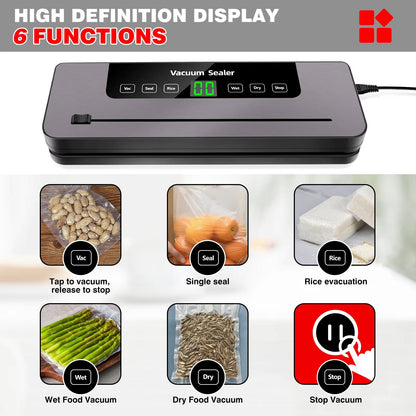 5-In-1 Multi-Functional Food Vacuum Sealer with 10 Sealer Bags