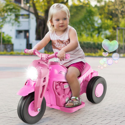 6V Electric Kid Ride on Motorcycle with Bubble Maker