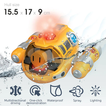 2.4GHz Waterproof Remote Control Motorboat - Perfect RC Steamboat Toy for Kids