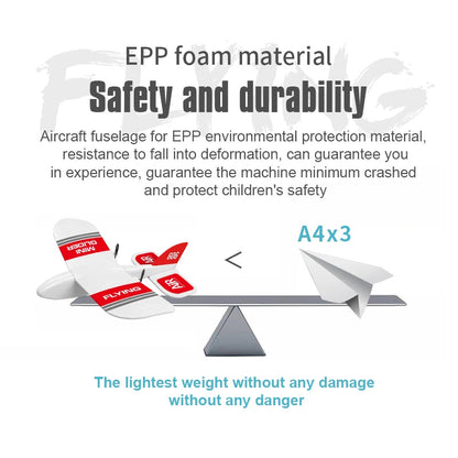 2.4G Mini RC Drone - EPP Foam Glider Electric Model Airplane for Kids - Remote Control Agricultural Flying Toy