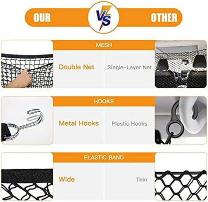Adjustable Dog Net for Car 35.43" x 31.49"