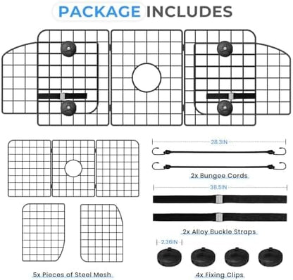 Adjustable Heavy-Duty Wire Mesh Pet Barrier for Car