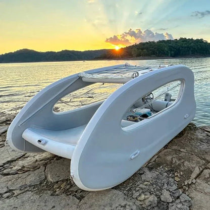 AquaCat: Electric Pontoon Boat, PVC DWF Catamaran