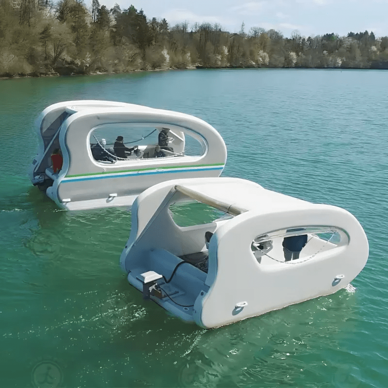 AquaCat: Electric Pontoon Boat, PVC DWF Catamaran