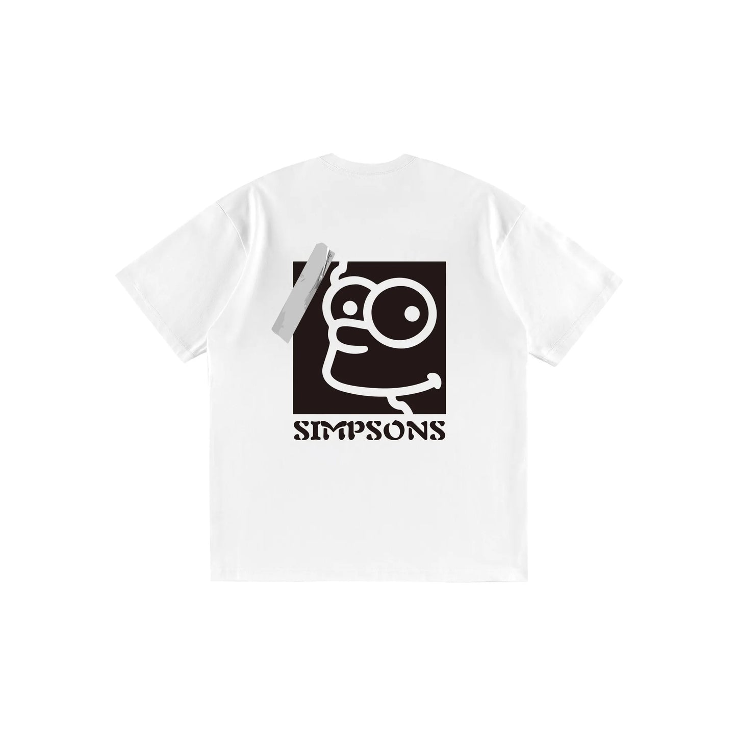 The Simpsons© - Fun Tape Symbols -  3D Letter Print Cartoon - Loose-Fit   Short-Sleeve T-Shirt