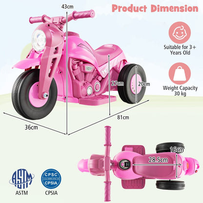 6V Electric Kid Ride on Motorcycle with Bubble Maker