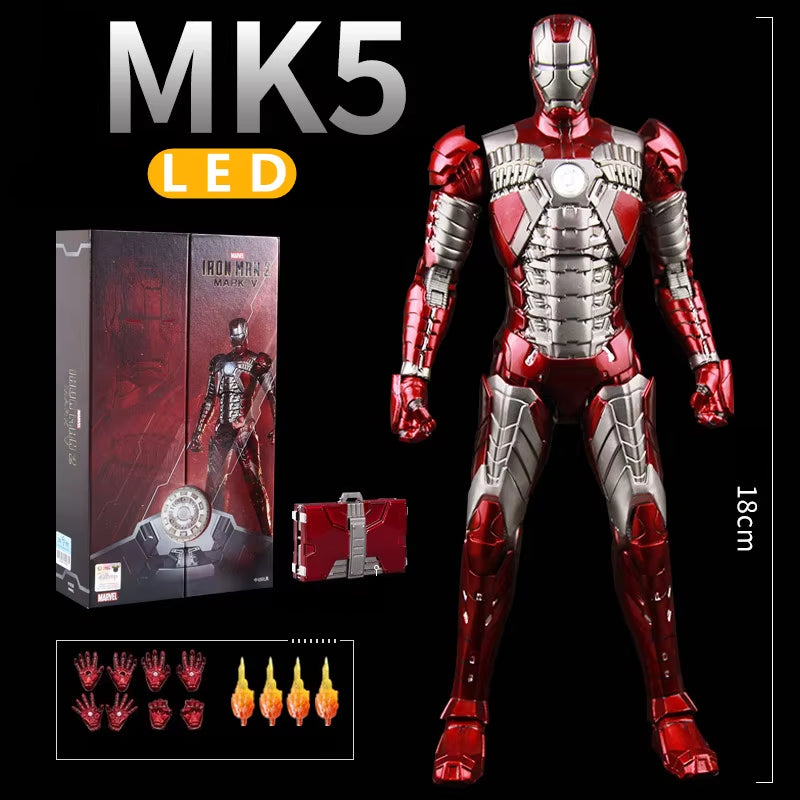 LED Light Iron Man 7" Movie Action Figure Tony Stark Legends Toys