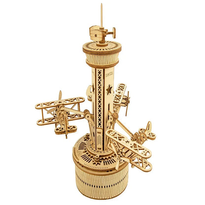 Rokr 84-Piece Rotatable 3D Starry Night Wooden Model Kit - DIY Music Box Toy for All Ages