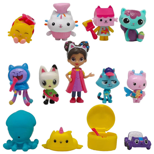 Ultimate 13-Piece Gabby's Dollhouse Action Figure Set - Collectible Cartoon Characters for Endless Fun!
