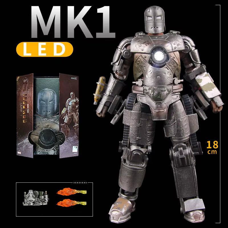 LED Light Iron Man 7" Movie Action Figure Tony Stark Legends Toys
