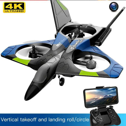 V27 Remote Control Foam Glider Plane - 2.4G RC Fighter Airplane with Camera - Perfect Kids' Toy!