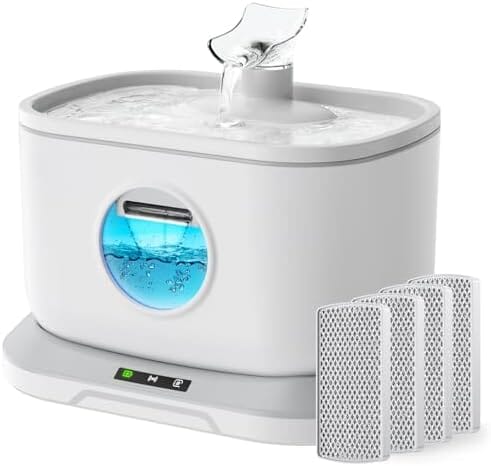 Cat Water Fountain & 4 Packs Replacement Filters