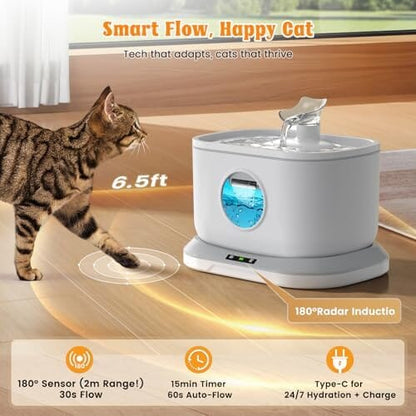 Cat Water Fountain & 4 Packs Replacement Filters