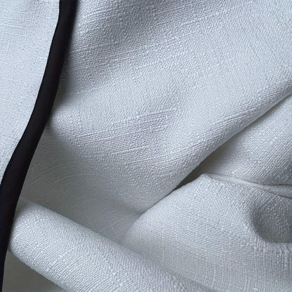Soft Luxurious Imitation Linen White Cushion Cover with Black Piping