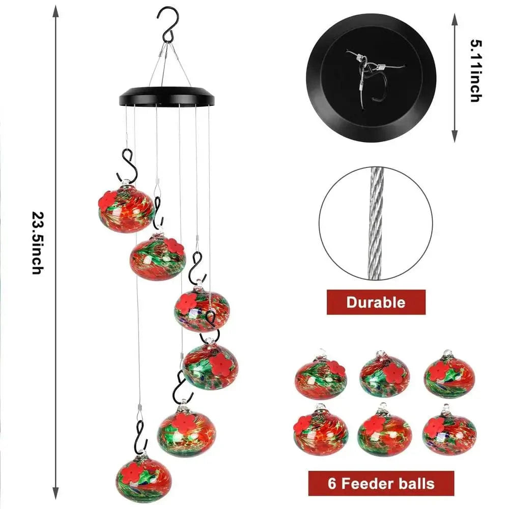 Chime N Dine Hummingbird Haven - Handcrafted Feeder for Birds