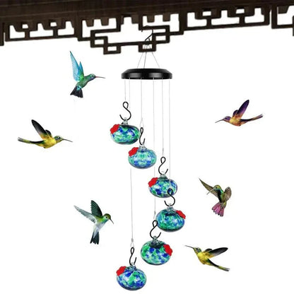 Chime N Dine Hummingbird Haven - Handcrafted Feeder for Birds