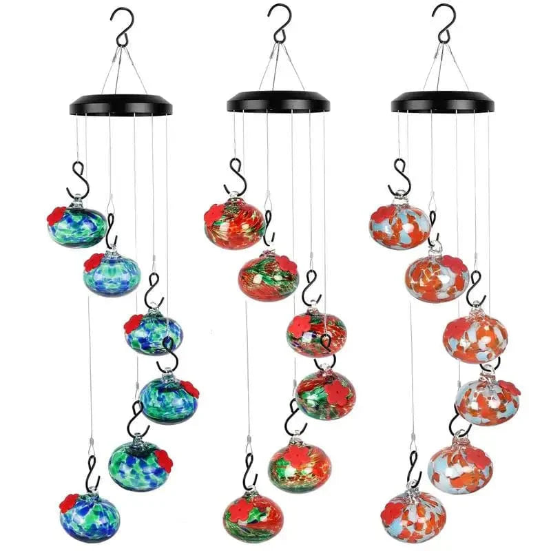 Chime N Dine Hummingbird Haven - Handcrafted Feeder for Birds
