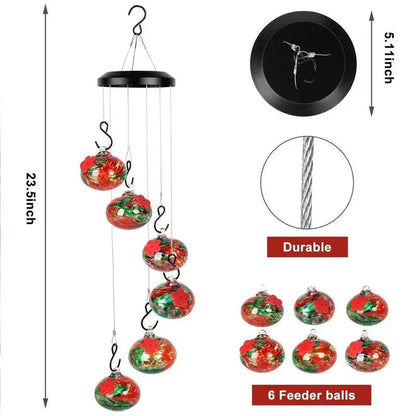 Chime N Dine Hummingbird Haven - Handcrafted Feeder for Birds