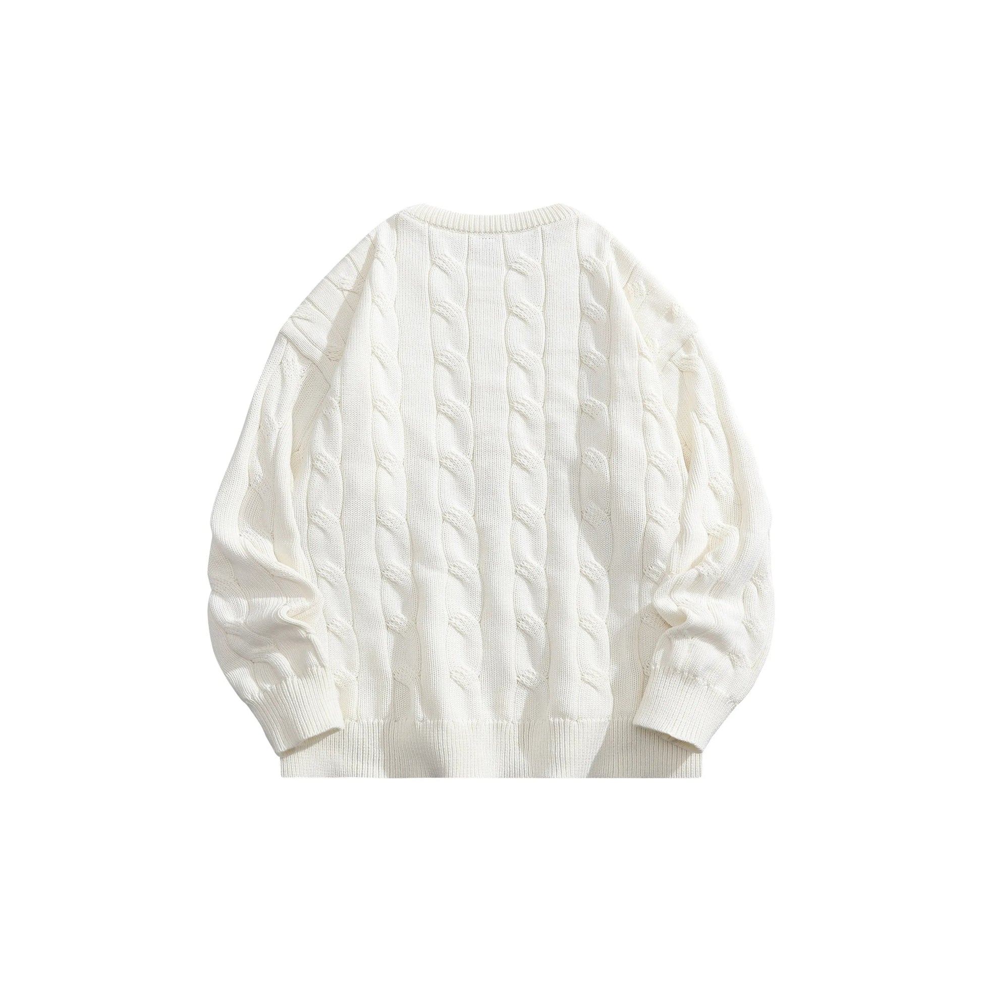 Crayon Shinchan© - Cartoon Character Logo - Cable - Knit Loose - Fit Sweater - Loomella