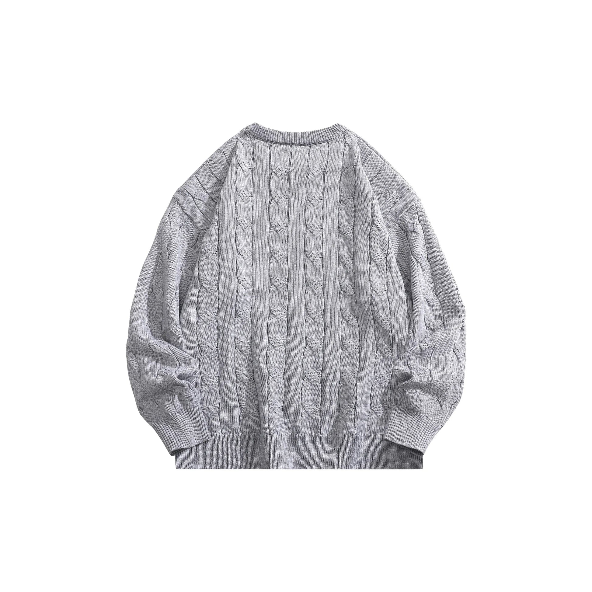 Crayon Shinchan© - Cartoon Character Logo - Cable - Knit Loose - Fit Sweater - Loomella