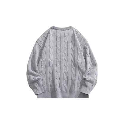 Crayon Shinchan© - Cartoon Character Logo - Cable - Knit Loose - Fit Sweater - Loomella