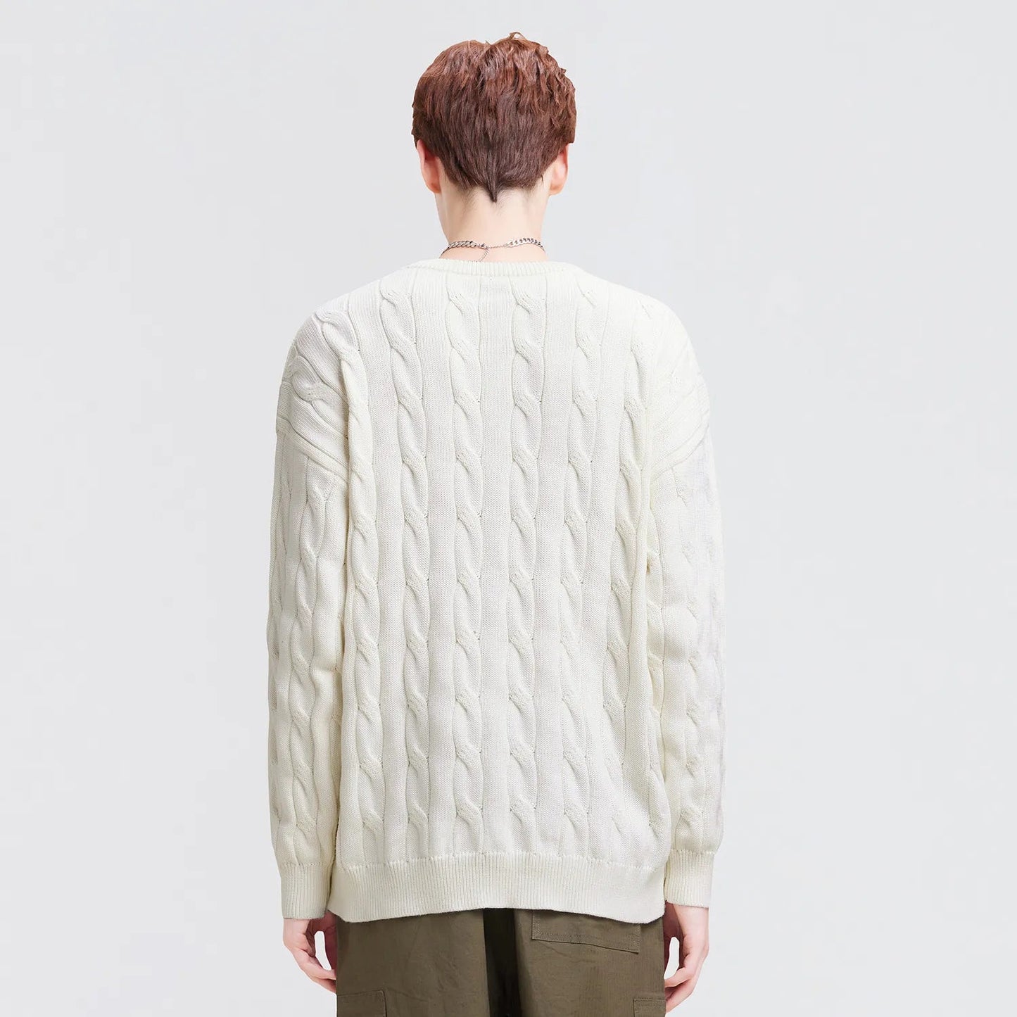 Crayon Shinchan© - Cartoon Character Logo - Cable - Knit Loose - Fit Sweater - Loomella