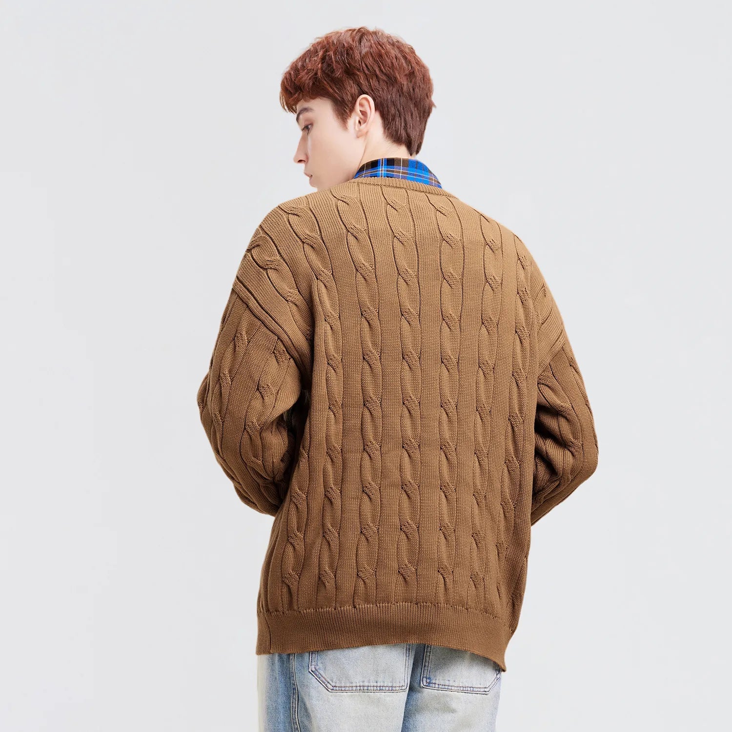 Crayon Shinchan© - Cartoon Character Logo - Cable - Knit Loose - Fit Sweater - Loomella