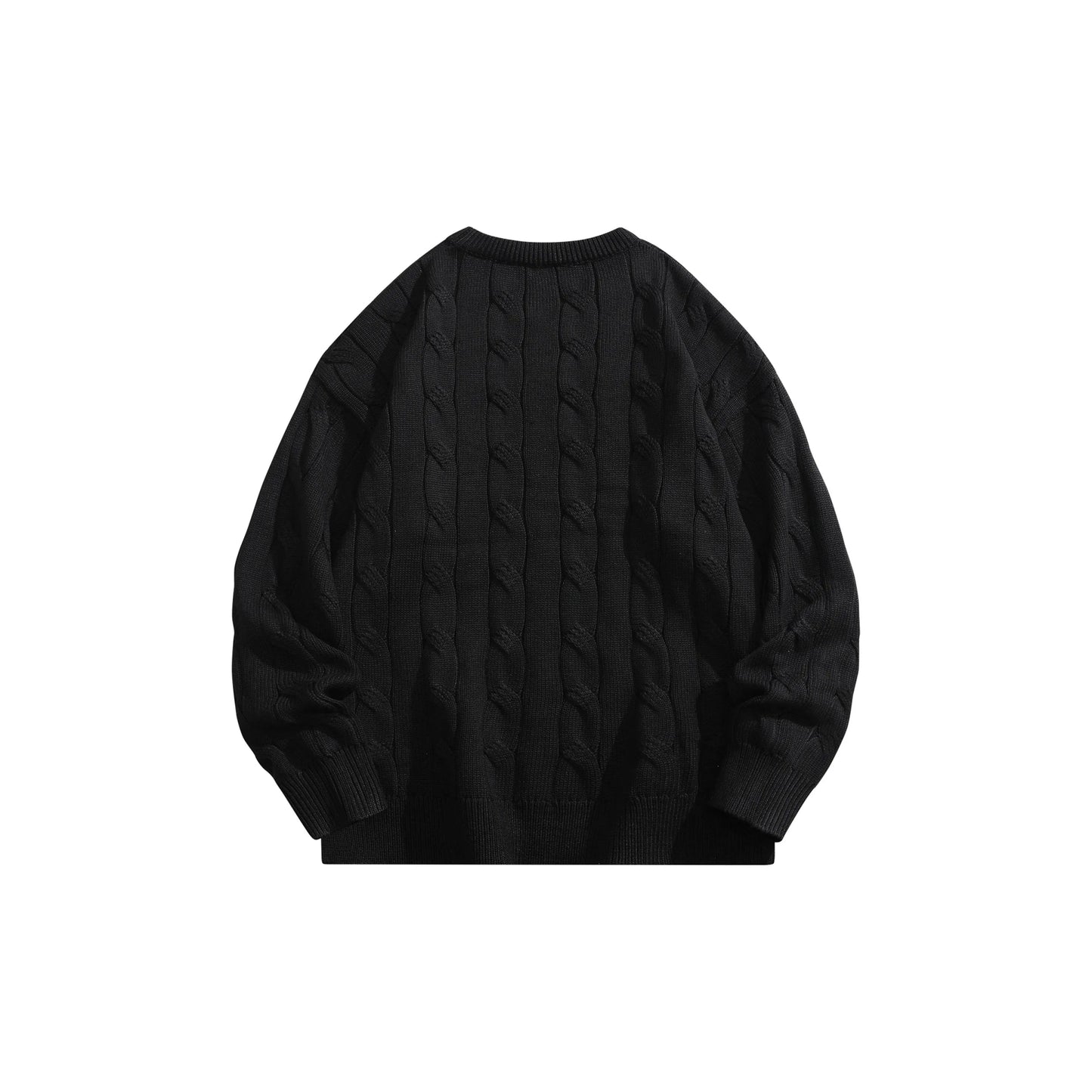 Crayon Shinchan© - Cartoon Character Logo - Cable - Knit Loose - Fit Sweater - Loomella