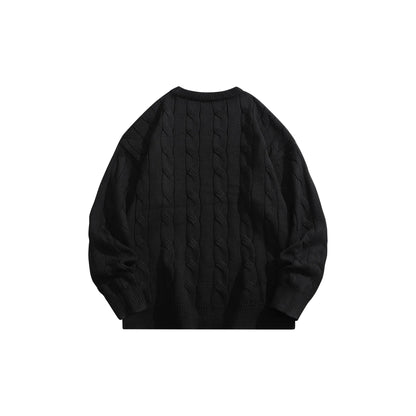 Crayon Shinchan© - Cartoon Character Logo - Cable - Knit Loose - Fit Sweater - Loomella