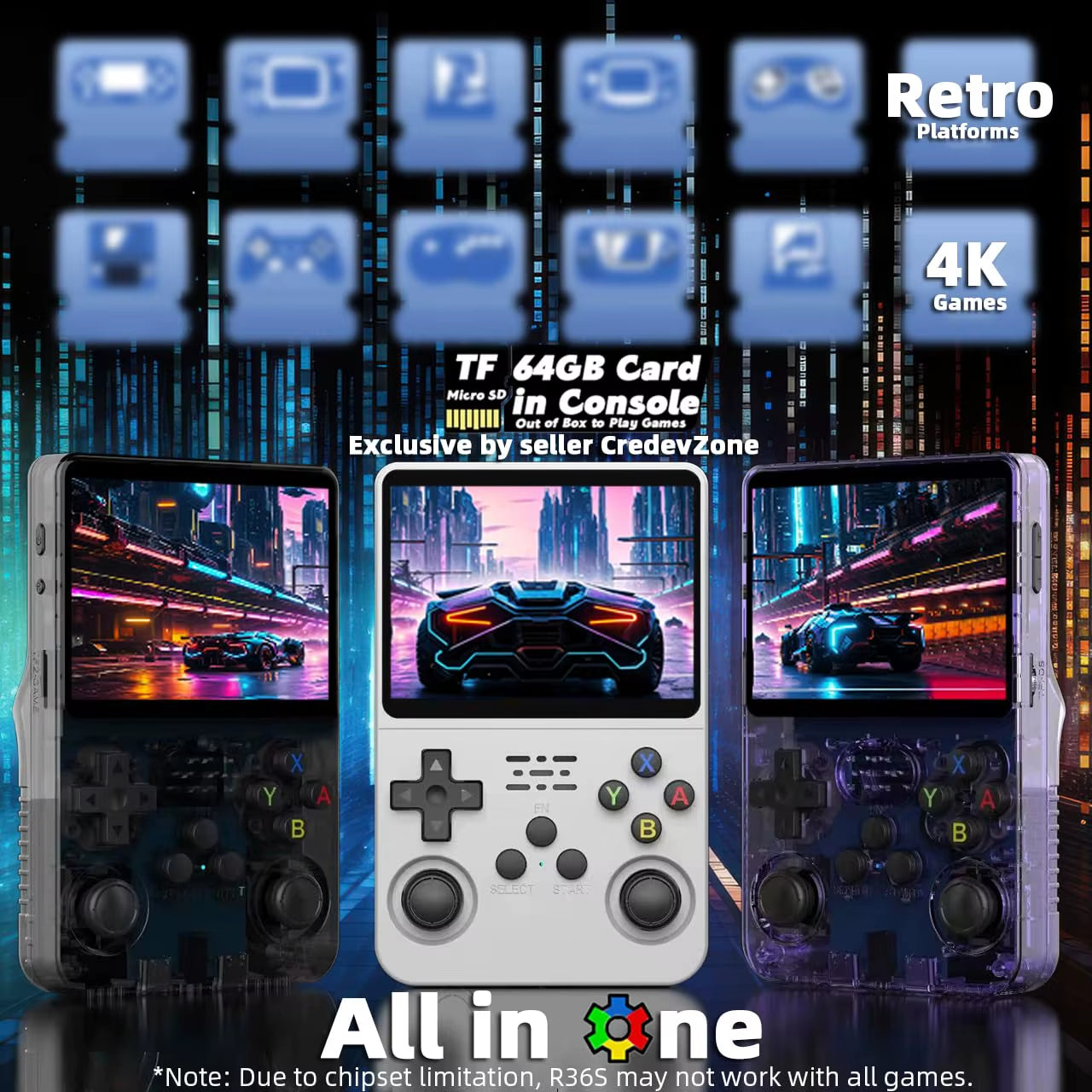 R36S Retro Game Console Handheld Video Game 3.5 Inch