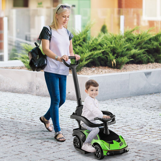 Luxury Lamborghini Ride-On Car for Kids with Convenient Push Handle