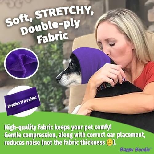 Dog & Cat Calming Band - Anxiety Relief/Noise Protection-Grooming-Thunder-Fireworks 2 Pack