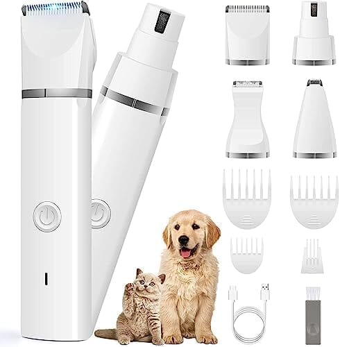 Dog Clippers Grooming Kit Hair Clipper-Low Noise Paw Trimmer- Rechargeable
