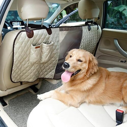Durable Dog Car Barrier with Full View Mesh Panel and Adjustable Straps