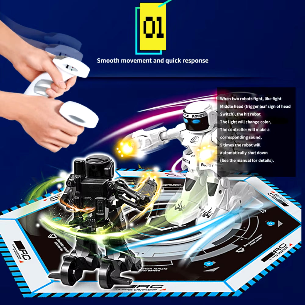 Ultimate RC Robot Battle Boxing Toy - Remote Control Humanoid Fighting Robot with Dual Joystick Control for Kids