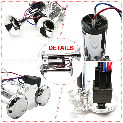 Car Electric Dual Horn Truck Boat Train Speaker: Loudest Trumpets 600DB