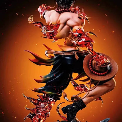 One Piece Floor Flower Flame Ace Fingertip Smile Gk Statue Model Ornament Gift