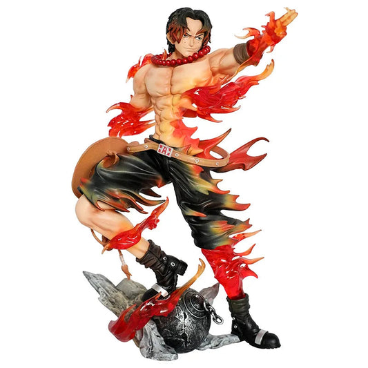 One Piece Floor Flower Flame Ace Fingertip Smile Gk Statue Model Ornament Gift