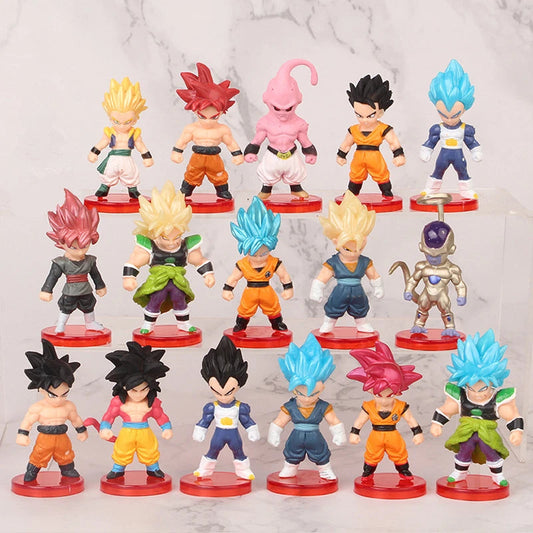 Ultimate Dragon Ball Z Action Figure Set - 16Pcs Super Saiyan Goku, Gohan, Vegeta, Broly, Piccolo & Majin Buu Collectible Toys