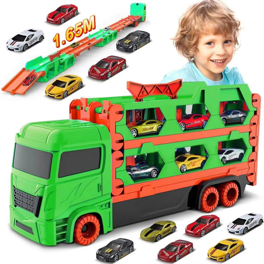 Expandable 1.65M Truck 6X Race Cars Toy for Boys Age 3+