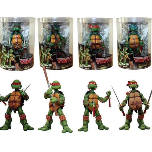 NECA Teenage Mutant Ninja Turtles Anime Action Figure Collection Gift for Kids 4Pcs/Set