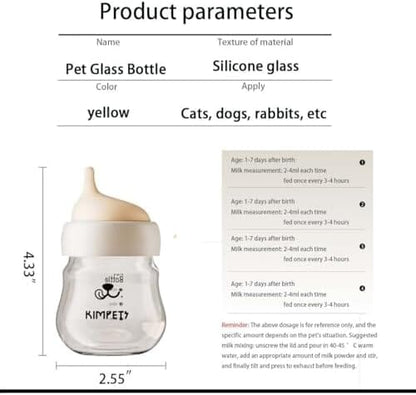 Feeding Bottle with Nipple for Newborn Kittens