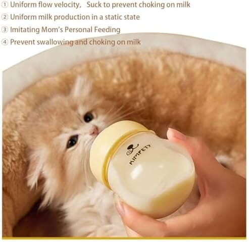 Feeding Bottle with Nipple for Newborn Kittens