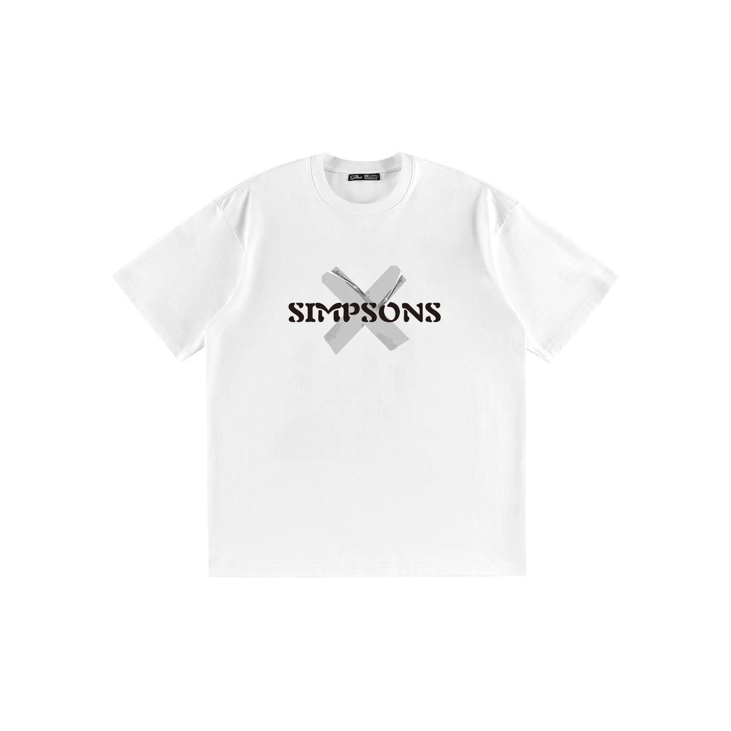 The Simpsons© - Fun Tape Symbols -  3D Letter Print Cartoon - Loose-Fit   Short-Sleeve T-Shirt