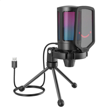Microphone For Gaming Streaming USB: Tripod Stand And Pop Filter
