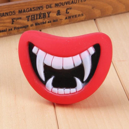Funny Devil's Lip Squeaky Dog Toy