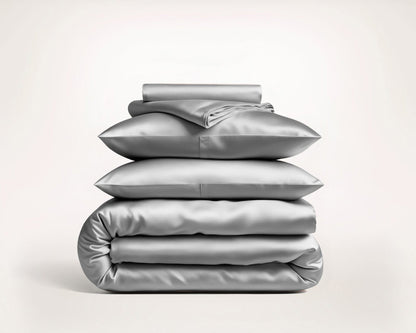 Premium Grey Mulberry Silk Bedding Set