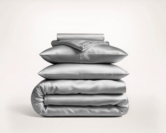 Premium Grey Mulberry Silk Bedding Set