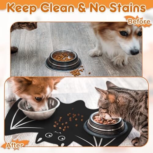 Halloween Pet Mats for Food and Water Dog Cat Food Mats Pet Feeding Mat