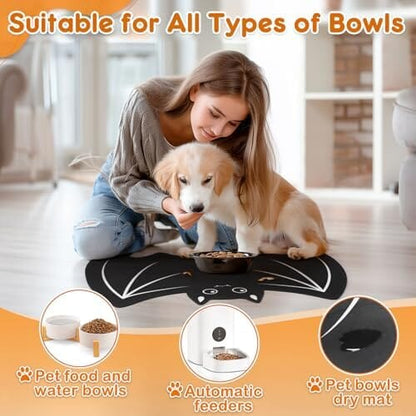 Halloween Pet Mats for Food and Water Dog Cat Food Mats Pet Feeding Mat